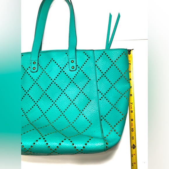 Just Fab TOTE Turquoise Greenish HandBag - Picture 7 of 8